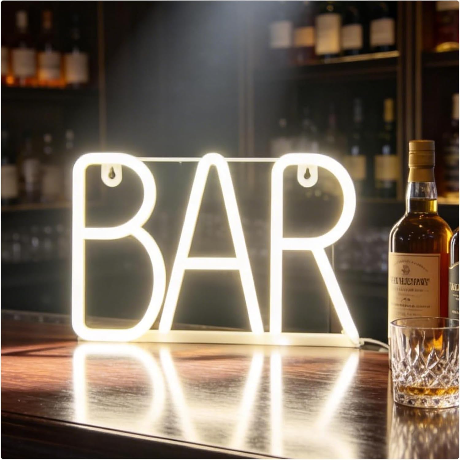 Neon BAR sign, Hangable Illuminated Marquee Letter Lights, USB/Battery Powered LED Letter Lights for Pub丨Home Bar丨Cafés & Tea Shops丨Camping丨Party Decoration