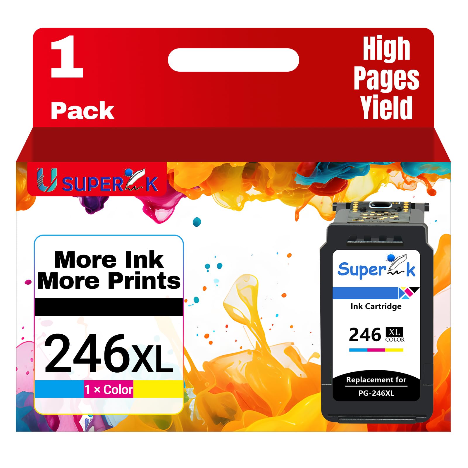 SuperInk 246XL Remanufactured Ink Cartridge Compatible for Canon CL-246XL CL-246 246XL 246 XL Pixma MG2522 MX492 MG2520 MG2920 MG2420 MX490 MG2525