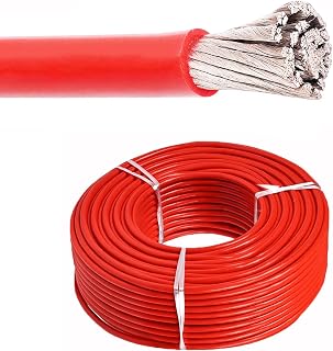 UL10269 1 KV Battery & Inverter Wire, 105 °C PVC-Insulated, Tinned Copper Conductor for Energy Storage & Renewable Power Systems,Inverter Input/Output Connections,Lighting Circuits(50ft,2AWG)