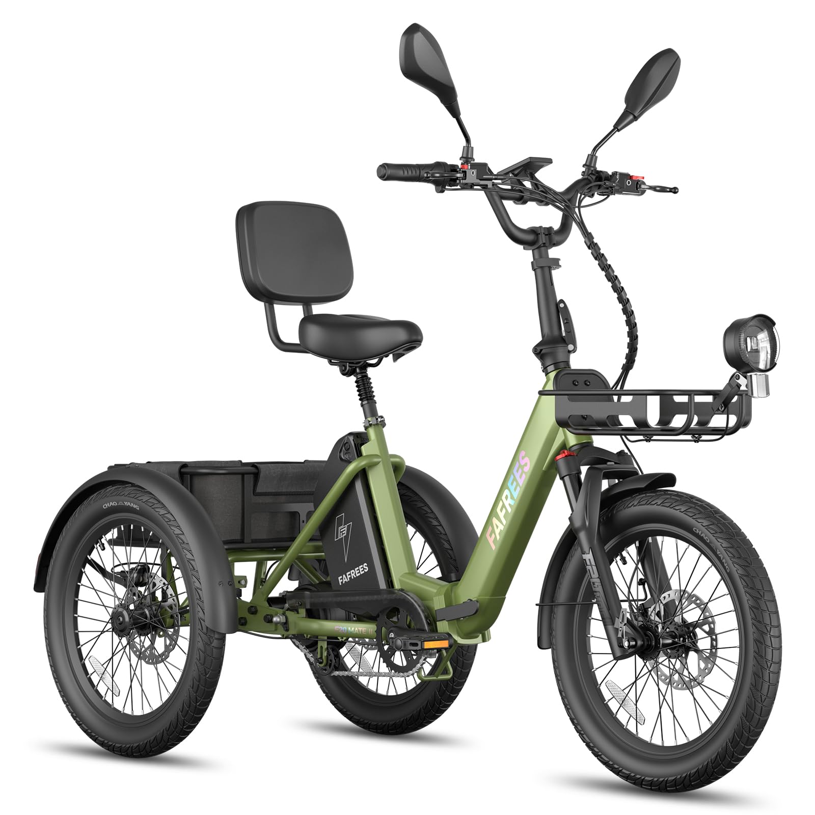 Fafrees Elektro Dreirad F20 Mate II, E-Bike Klapprad 20 Zoll 250W 25km/h, E Bike Lasten Drehmomentsensor, hydraulische Bremsen, Belastung 180KG