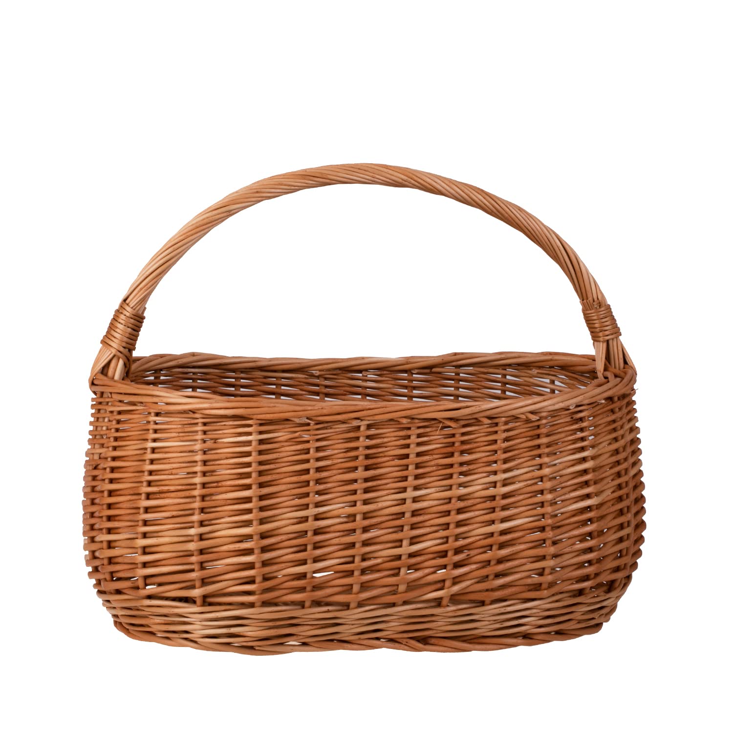 e-wicker24 Kosz na zakupy z wikliny, koszyk piknikowy, wiklinowy kosz na prezent