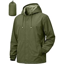 UIQUR Mens Rain Jacket Waterproof Windbreaker Raincoat Cycling Running Hiking Golf Travel Gear Hood Lightweight Packable