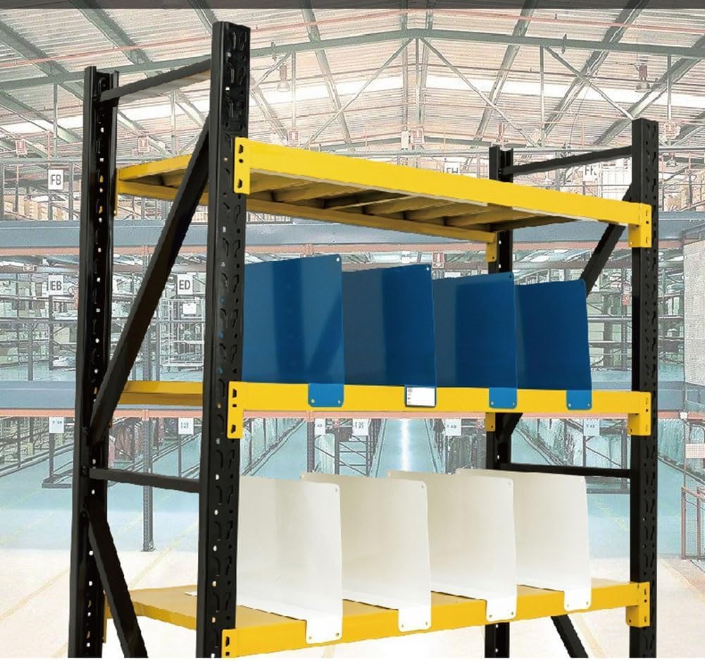 Separadores de estantes, 4 organizadores de acero inoxidable, separadores de almacenamiento multiusos para dormitorio, oficina, almacén, supermercado, organizadores de estantes ajustables