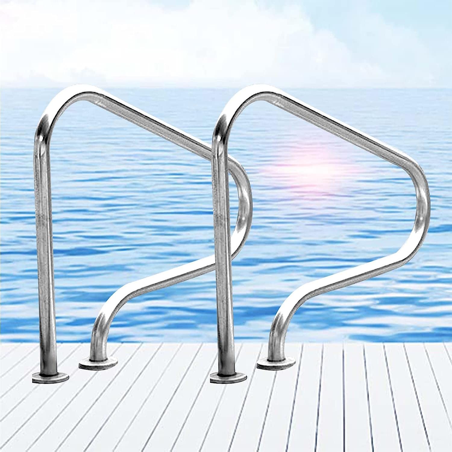 MSHGSKU Pool Handrail Pool Handrails 31.5 (2pcs)