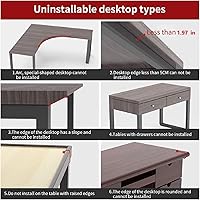 Vista 4 de Extensor de escritorio de 21.65 x 9.45 pulgadas, soporte de brazo plegable ergonómico para mesa de computadora, bandeja de teclado para mesa