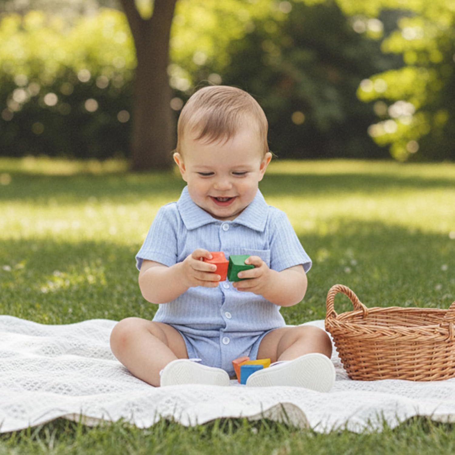 Newborn Baby Boy Clothes Button Down Short Sleeve Shirt Romper Jumpsuit Collared Bodysuit One-Piece Summer Outfit - Image 2