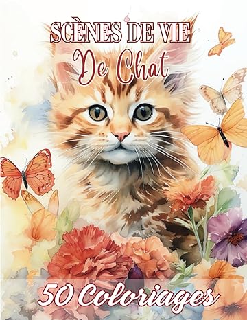 Scènes de Vie de Chats: Livre de 50 Coloriages de