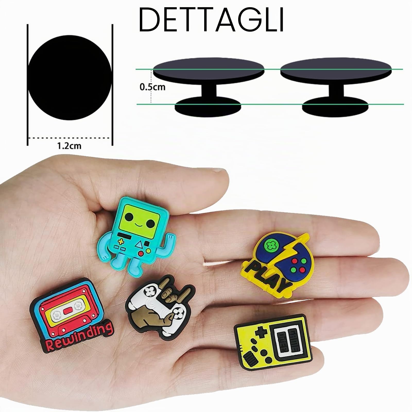 60 Pcs Ciondoli per Scarpe, Ciondoli Decorativi per Scarpe, Ciondoli per Scarpe Decorativi Spille, Ciondoli Casuali per Scarpe, Decorazioni per Scarpe, per Bambini, Adulti, Ragazze, Donne