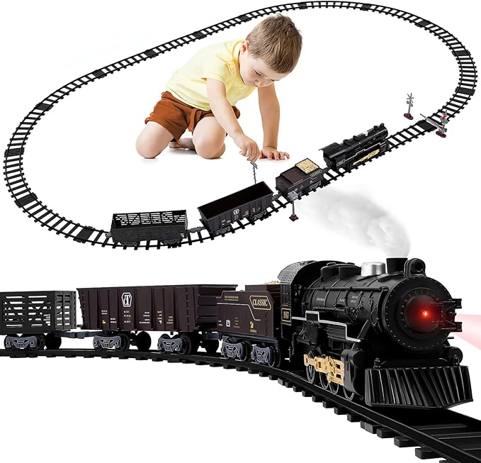 Toyvian Toy Train Set for Boys Girls 4-7, Christmas Electric Train Set ...