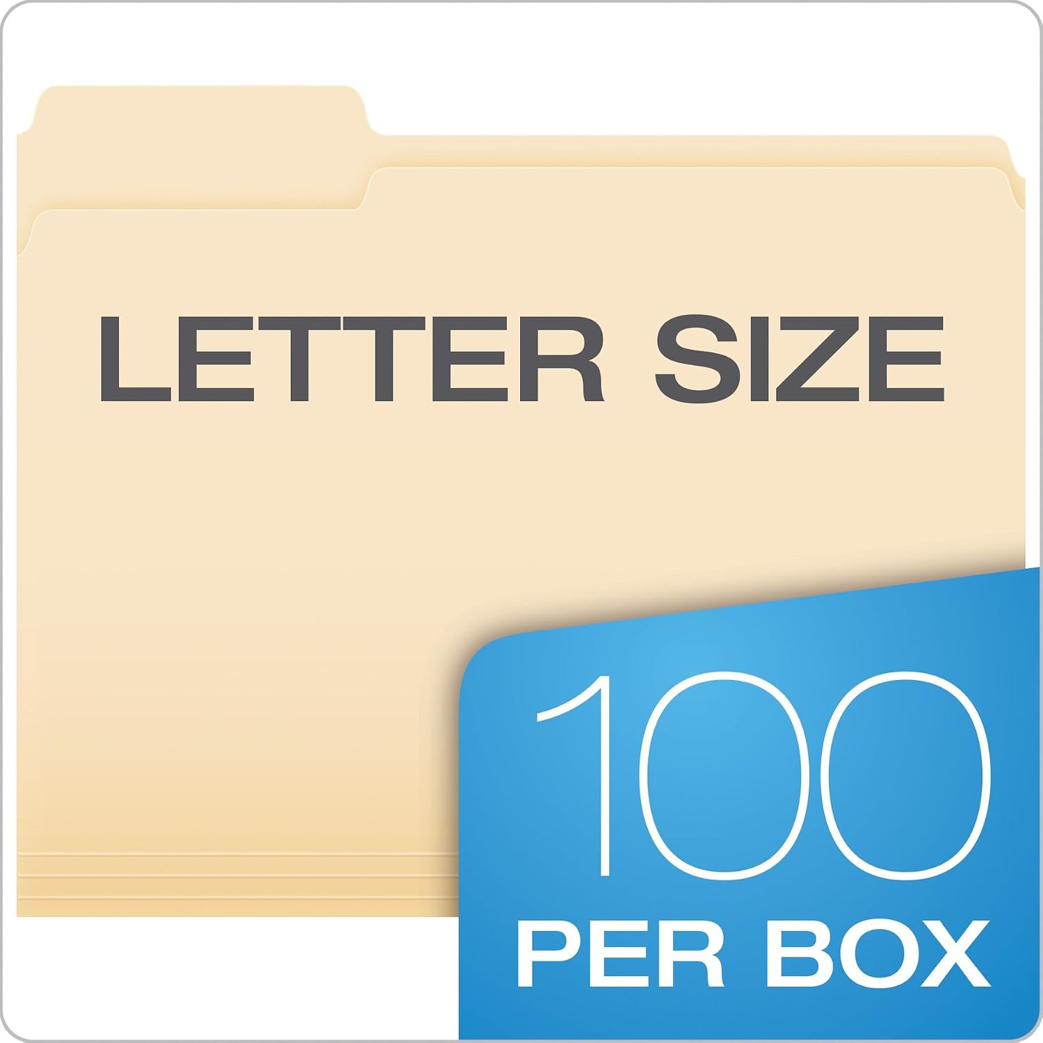 Pendaflex CutLess File Folders with Softer Paper Edges, Letter Size, Manila, 1/3 Cut Tabs in Assorted Positions, 100 Per Box (48420)