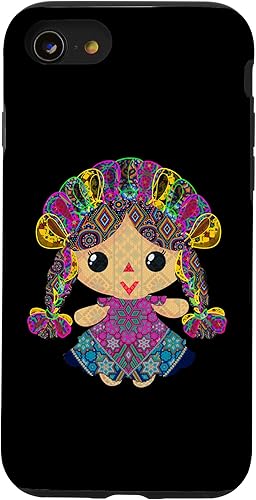 Vista 46 de iPhone 13 Pro Max muñeca mexicana, maria, mazahua arte huichol, lele, estuche
