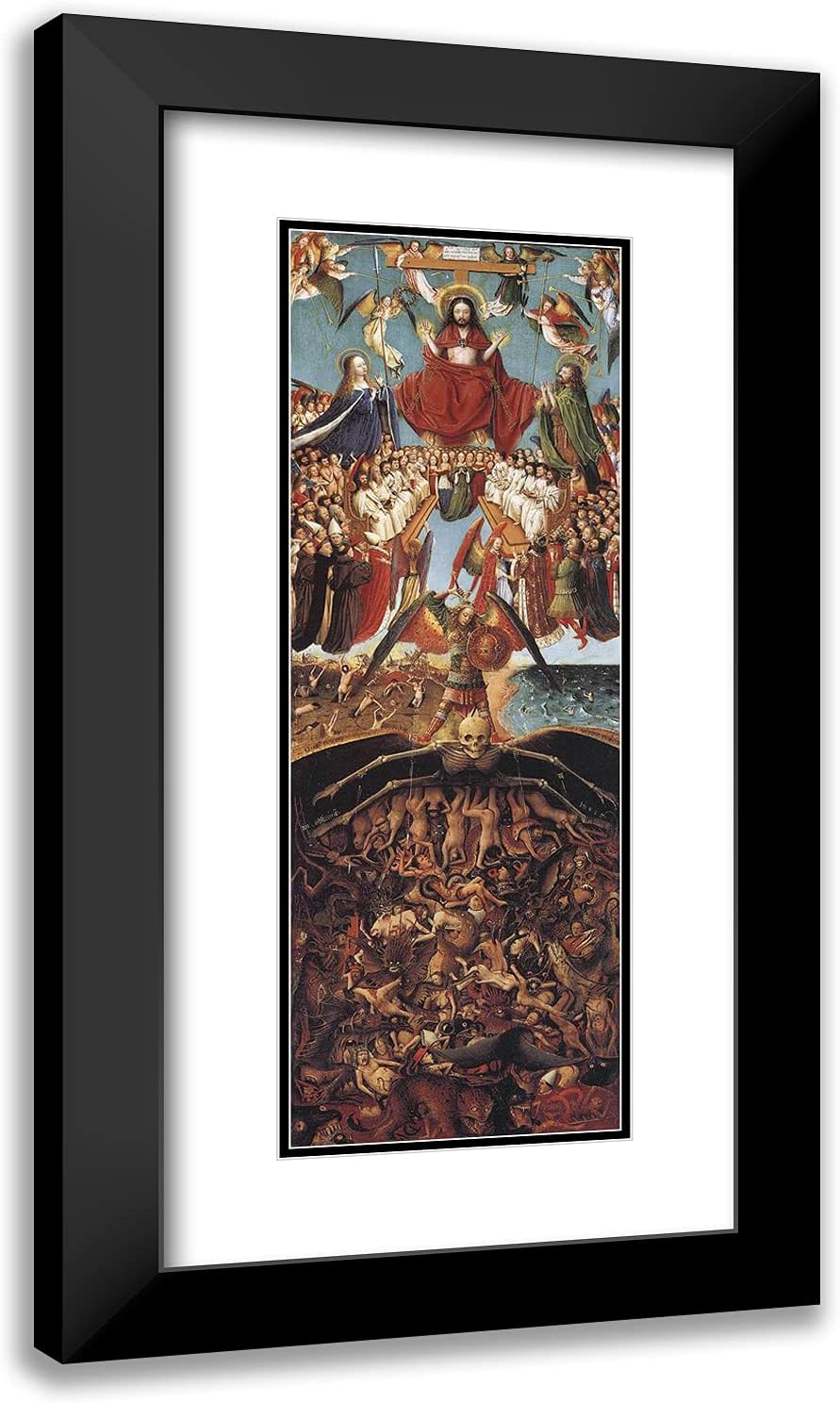 ArtDirect Van Eyck, Jan 14x24 Black Modern Framed Art Print Titled: Last Judgment