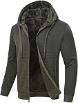 Yuyangdpb Hommes Zip Up Hoodie poids lourd polaire Sherpa doublé Sweatshirt Vestes Hiver Manteaux chauds