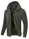 Men's Zip Up Hoodie Heavyweight Fleece Sherpa Lined Sweatshirt Jackets Winter Warm Coats