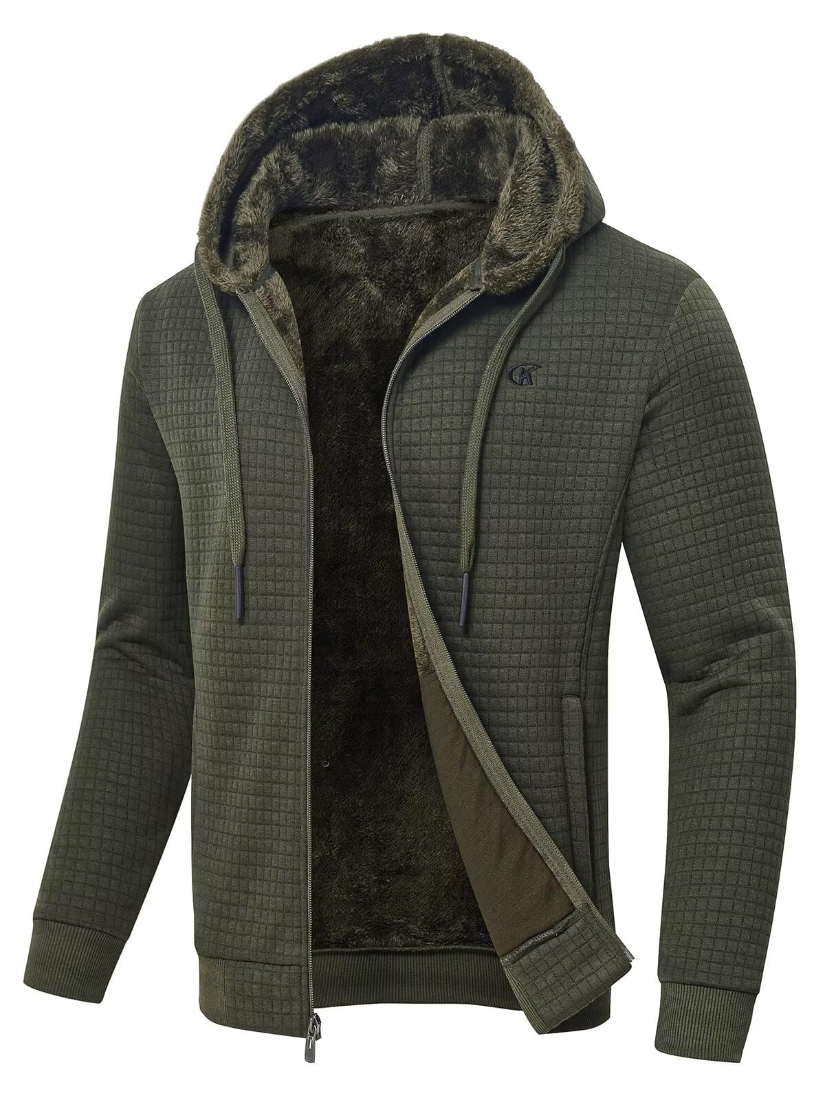 Men's Zip Up Hoodie Heavyweight Fleece Sherpa Lined Sweatshirt Jackets Winter Warm Coats-image-45