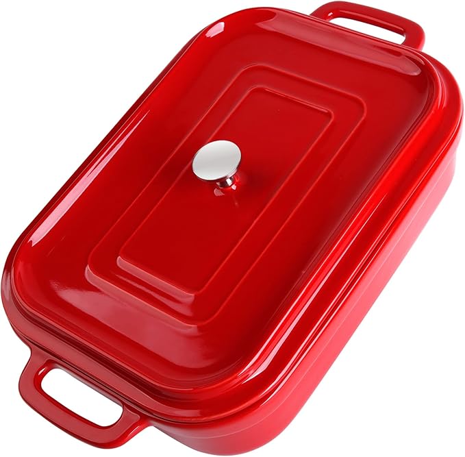 16.9x10x3.5 InchInspack Ceramic Casserole Dish with Lid