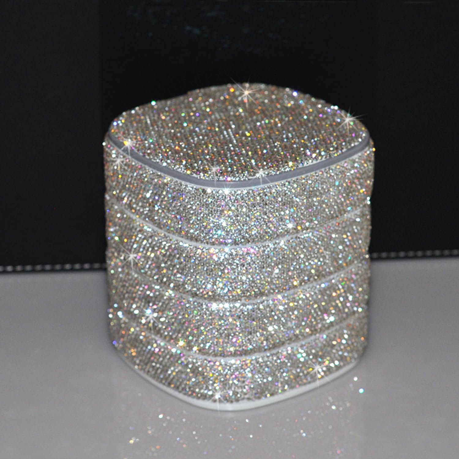 Sparkling Luxury Rhinestone Rotating Jewelry Box,Multi Layer High-Value Rotating Storage Box Jewelry Ring Storage Case For Earrings Studs Necklaces Bracelets (1 Style)