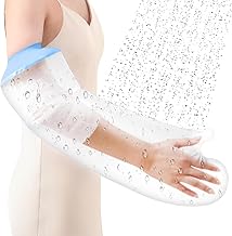 Waterproof Cover for Adult Arm Fracture Bath Shower Reusable Medical Silicone Comfortable Breathable Anti-Slip Bandage Protection Post Surgery Care (Blue)