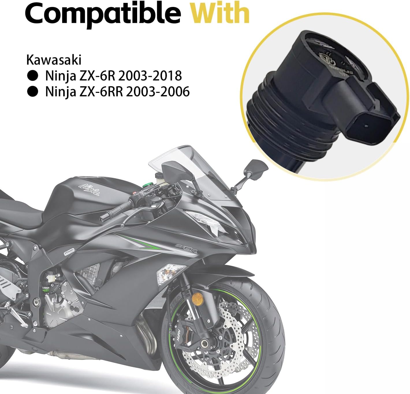 4 PCS Ignition Coil Pack F6T570 Compatible With Kawasaki ZX636 ZX6R ZXR9F ZX R9F 636 Kawasaki Ninja ZX-6R 2003-2018| Ninja ZX-6RR 2003-2006 21171-0021 21171-1282