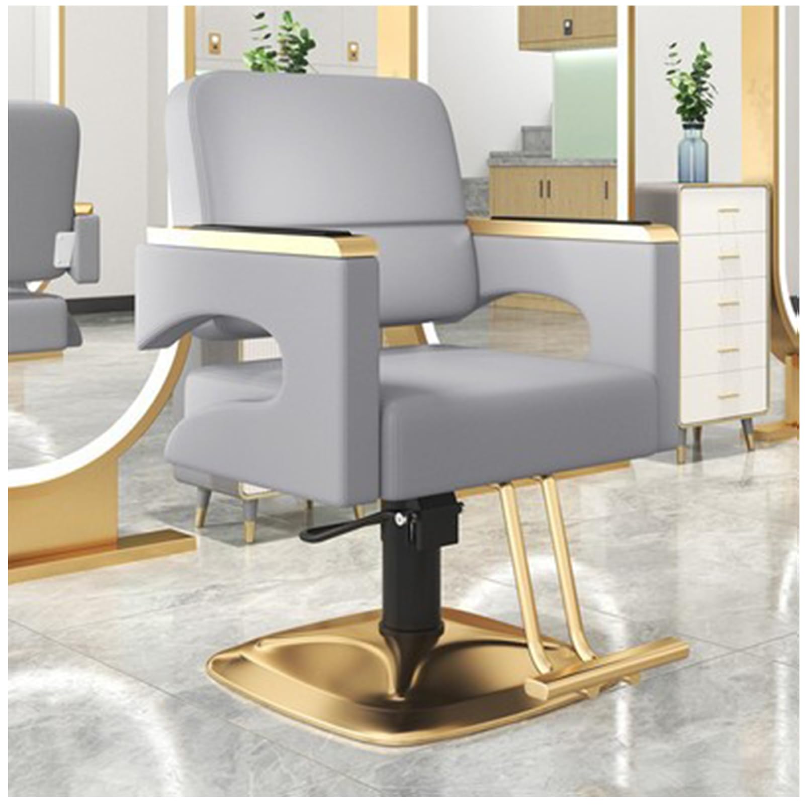 OZBMA Salon Chair for Hair Stylist Wide Seat, Hydraulic Barber with Footrest,Hair Styling Heavy Duty, Beauty Spa Cosmetology Shampoo Hairdressing Equipment,D (J)