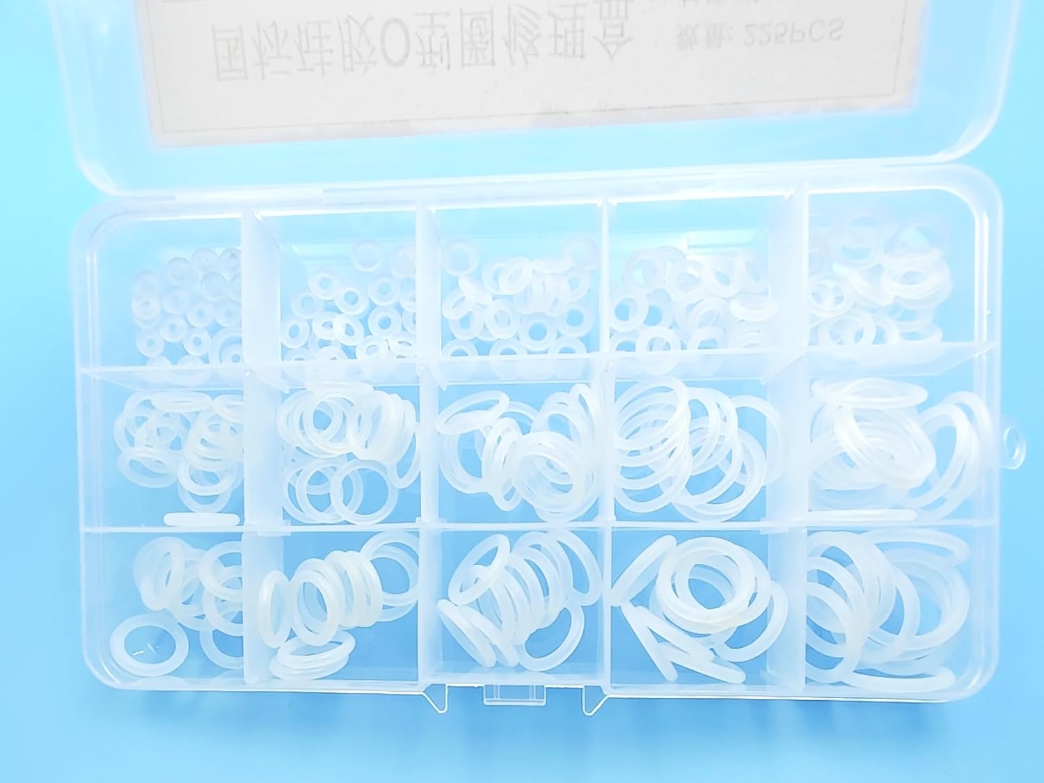 225 PCS Silicone O Ring Assortment Rubber Silicone Seal Kit（White）