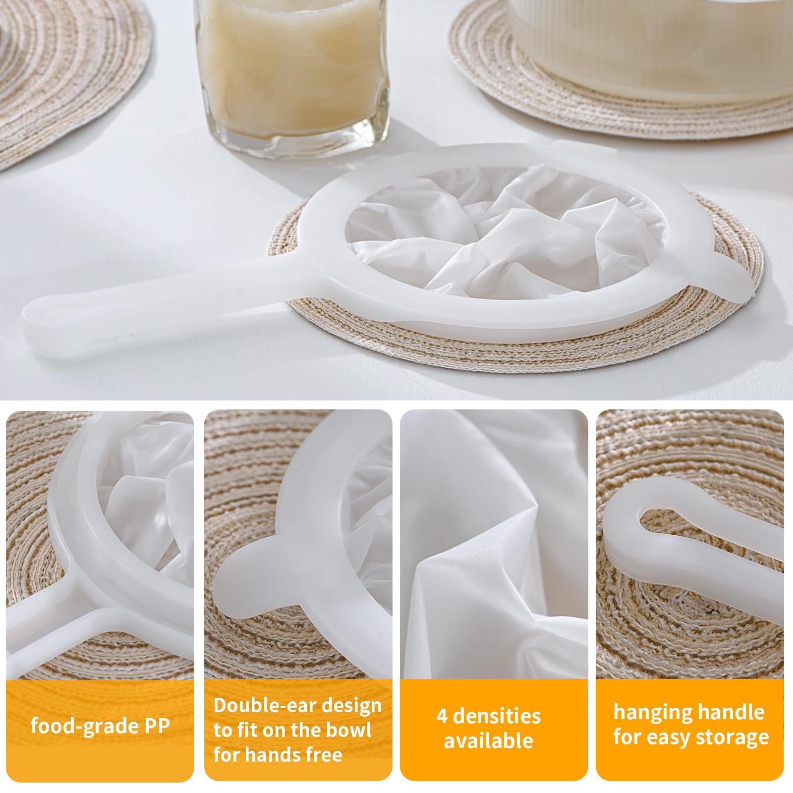 Passoire à Yaourt 1100 Ml Sans BPA - Filtre Fromage Maille Fine Avec Couvercle, Pour Yaourt Grec Et Lait De Noix