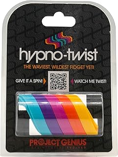 Project Genius Inc. Hypno-Twist –Hypnotic Fidget Toy, Glide The Colorful Rings for a Hypnotic Loop That Spins Again and Again, Fidget Spinner, Relaxing,