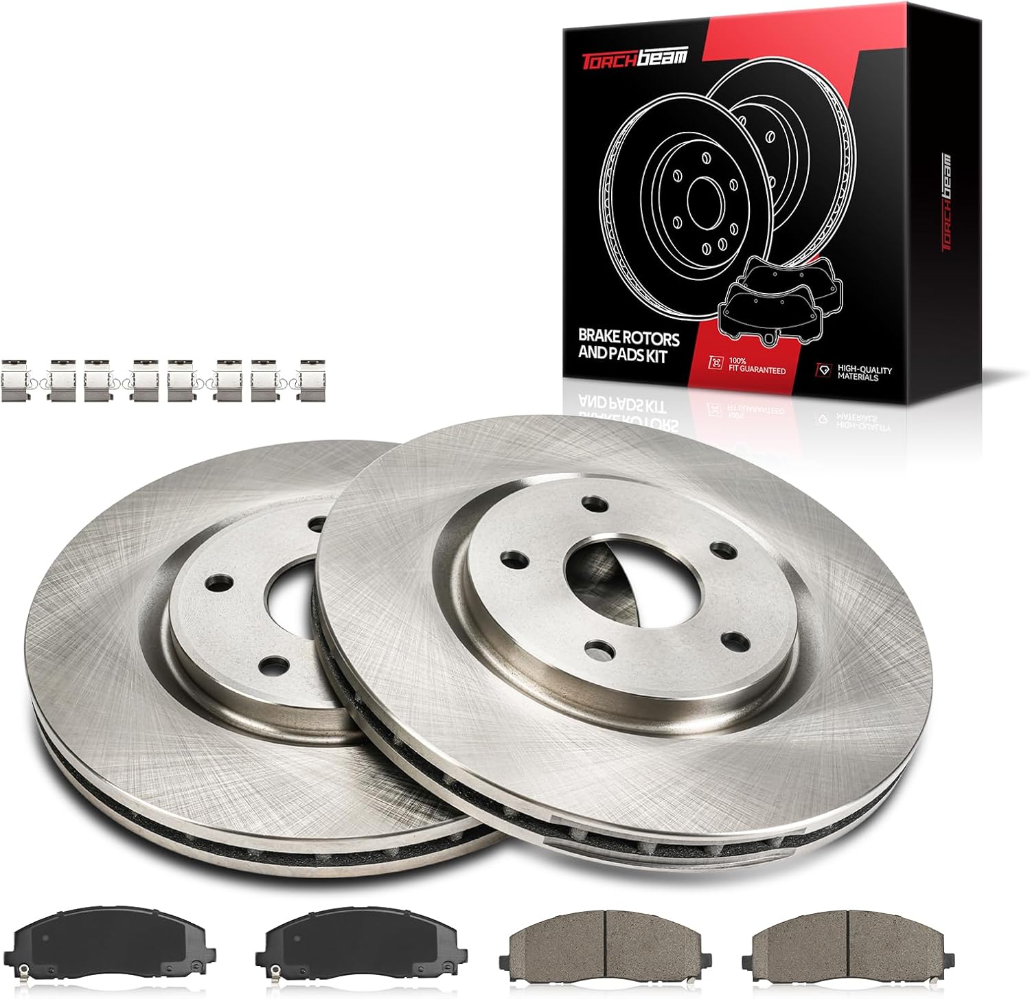 Torchbeam 12.99 inch (330mm) Front Brake kit|Brake Pads and Rotors Kit Compatible with 2012-2020 Dodge Grand Caravan, 2012-2016 Town & Country,Disc Brake Rotors + Ceramic Pads Kit,6pcs,53068 D1589