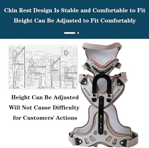 SFKLYU Cervical Thoracic Orthosis Adjustable Head Neck Chest Thoracic Brace, Open Design Orthosis Cervical Thoracic Halo Brace for Spine Correction and Neck Care