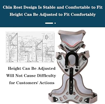 SFKLYU Cervical Thoracic Orthosis Adjustable Head Neck Chest Thoracic Brace, Open Design Orthosis Cervical Thoracic Halo Brace for Spine Correction and Neck Care