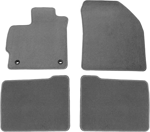 IKON MOTORSPORTS, Alfombrillas compatibles con Toyota Prius 2012-2015, forro de nailon gris para automóvil delantero y trasero, juego de 4 piezas,
