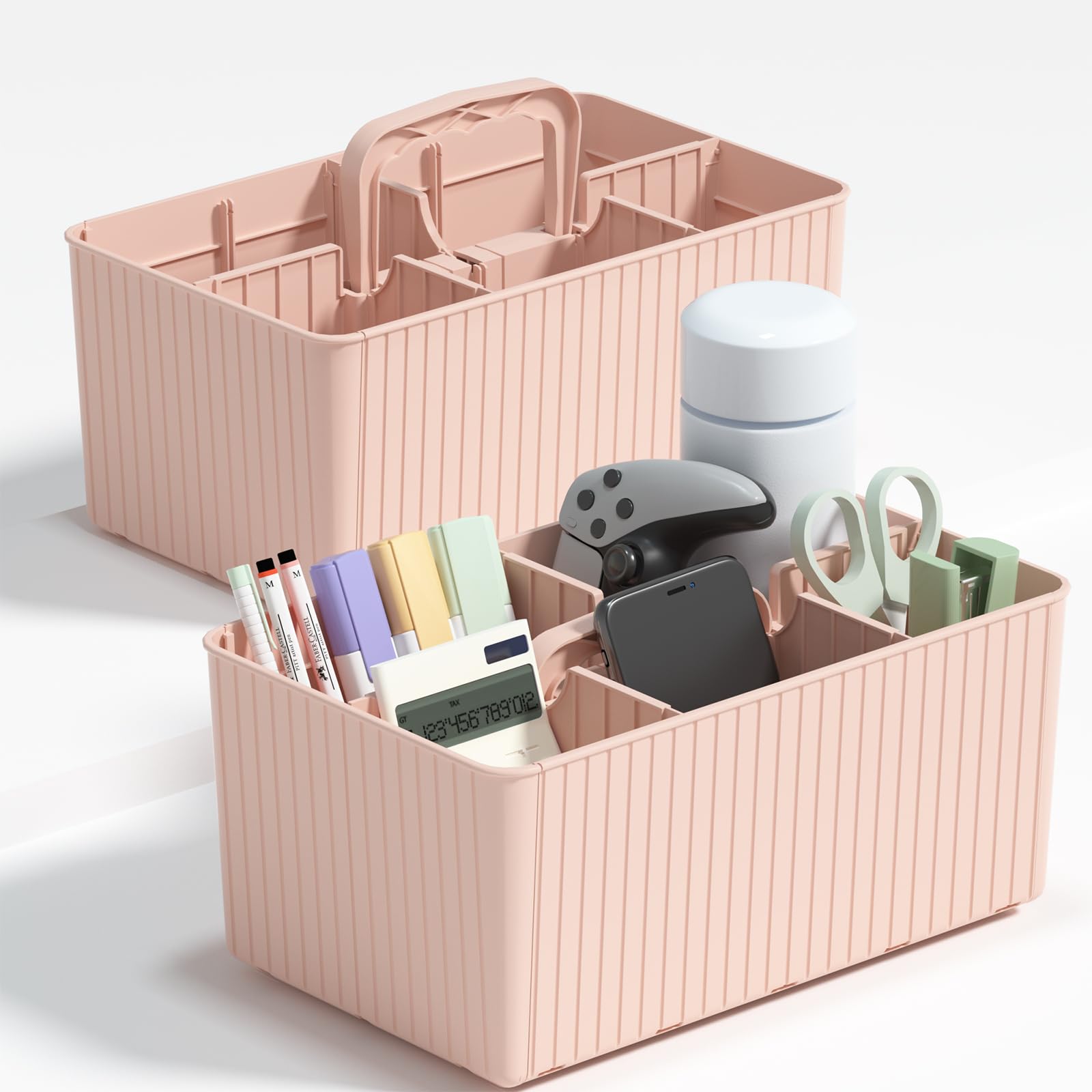 HI NINGER2 Pack DIY Multipurpose Caddy Organizer - Stackable Caddy with handle for Classroom Art Organizers,Desk, art supply organizer, dorm room essentials,Large size 11" L x 7" W x5 H.rv gifts