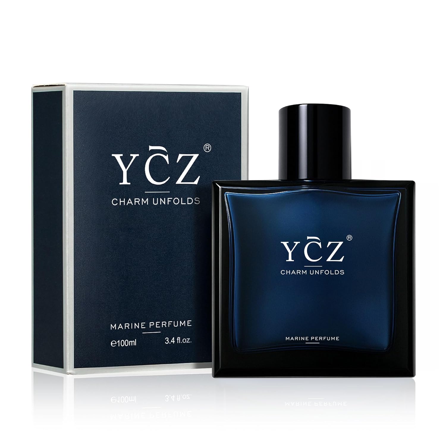 Ycz Charm Unfolds Marine Perfume for Men, 3.4 oz. Long Lasting Eau De Parfum Cologne For Men, Oriental Woody Fragrance - Ideal Special Occasions, Making it the Ideal gentlemen’s Gift