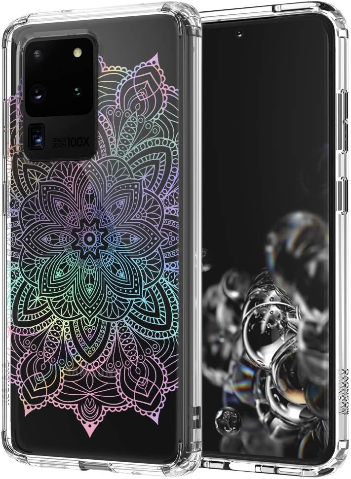 MOSNOVO Designed for Galaxy S20 Ultra Case, [6.6 FT Military Grade Drop Protection] Clear Shockproof Phone Cover for Samsung Galaxy S20 Ultra - Rainbow Henna