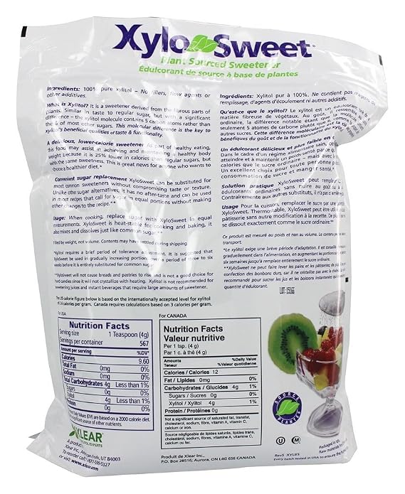 Xlear XyloSweet Plant Sourced Xylitol Sweetener - Pure Natural Sugar Substitute, Granules, Non-GMO, Gluten-Free, 5 Pound Bag (Pack of 1)