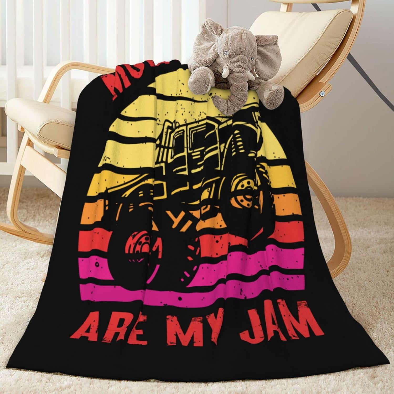 Monster Trucks Throw Blankets All Season Ultra Soft Warm Fleece Blanket for Home Bed Sofa Couch Chair Outdoor Travel Camping 40x30 Inch - Image 4