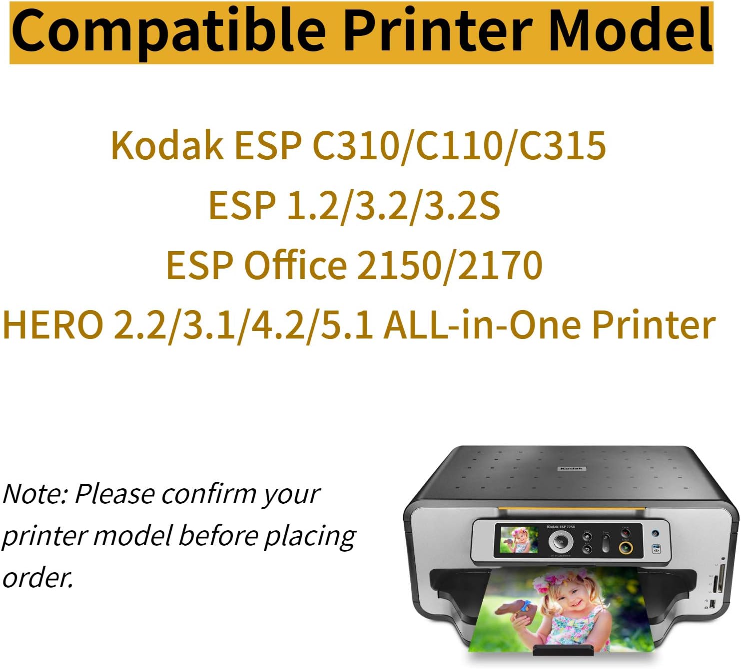Compatible Kodak 30 30XL Ink Cartridges Replacement for Kodak 30B 30C Ink for Kodak ESP C315 C310 ESP 3.2 Office 2150 2170 Hero 3.1 5.1 Printers (5Black, 3Color)