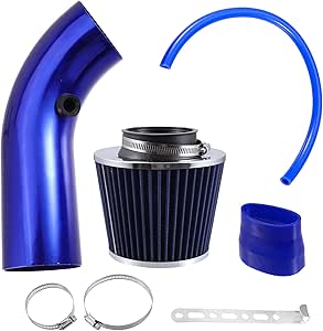 Buy Cold Air Intake Kit, Universal Carbon Fiber Cold Air Filter Kit 3 Carbon Fiber Cold Air Filter Feed Included Air Intake Pipe Kit Silicone Hose - View #5