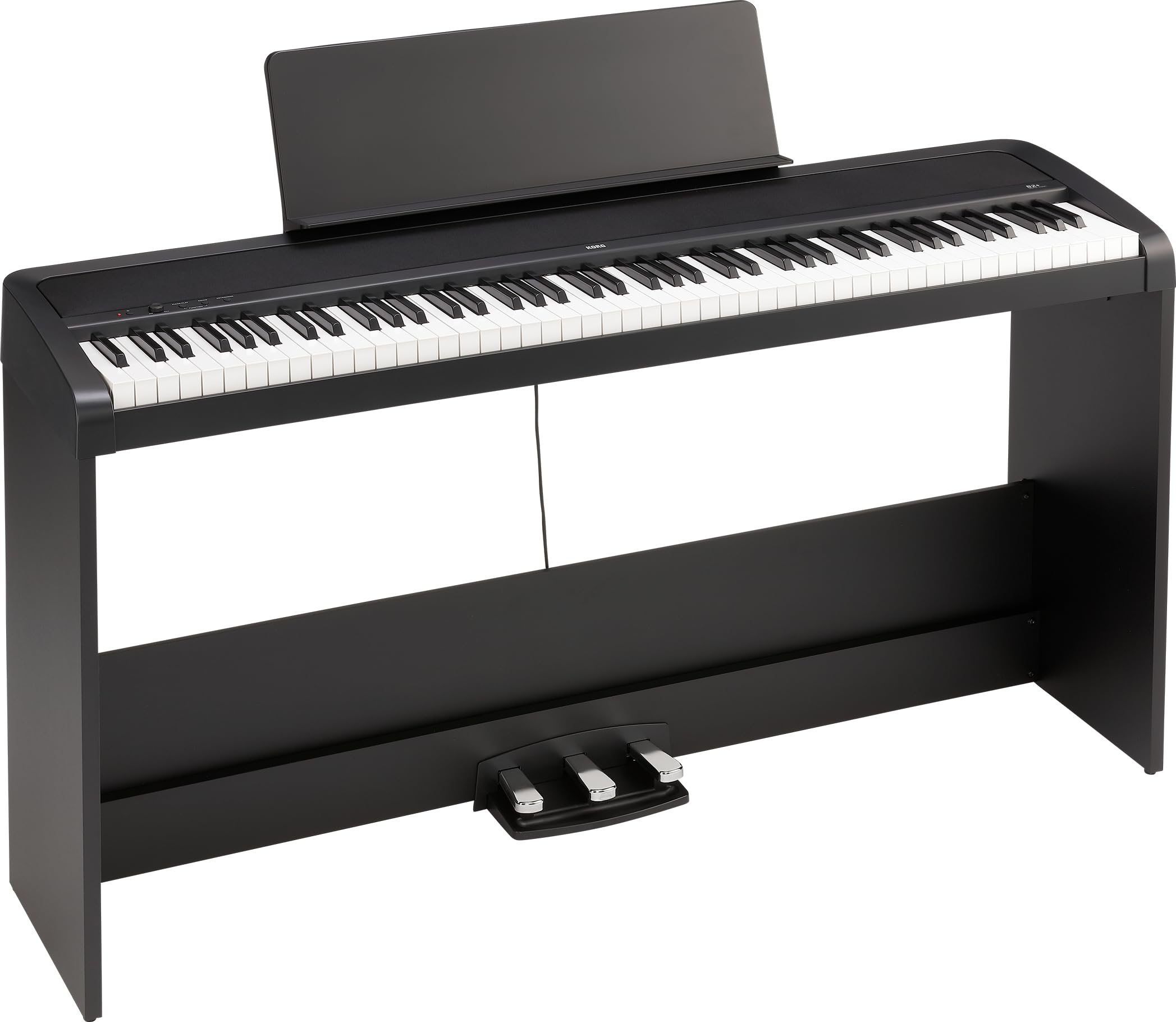 KORG - B2+SP BK Pianoforte Digitale con Stand e Pedaliera; 88 Tasti Pesati Natural Weighted Hammer Action; Suono Pianoforte Acustico; Speaker Integrati; USB MIDI; Piano Digitale Home