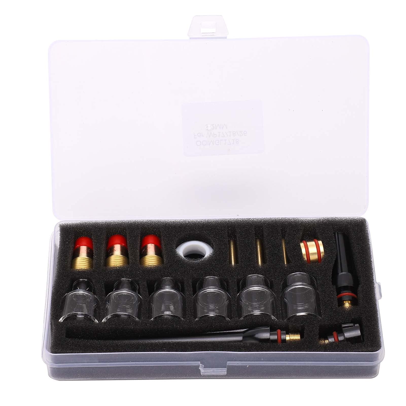 Kit de antorcha de soldadura WP 17/18/26, juego de boquillas de vidrio con de pistola de latón y abrazadera de tungsteno, anillo de silicona de alta temperatura para soldadura de