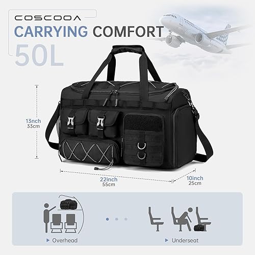 Miniatura 5 de Bolsas de gimnasio para hombres con compartimento para zapatos, bolsa de viaje 3 en 1, mochila de viaje, bolsa de viaje para fin de semana, bolsa de