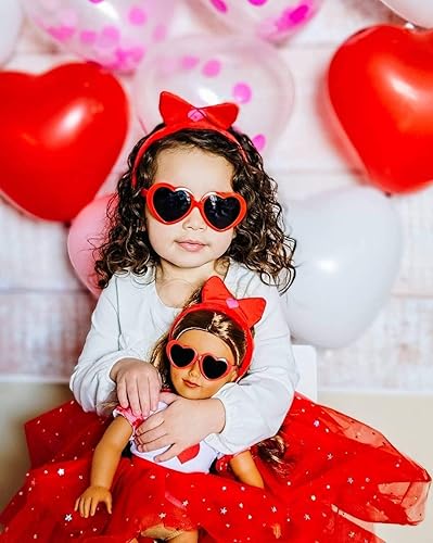 Miniatura 5 de Playtime by Eimmie Ropa de muñeca de 18 pulgadas, vestido tutú rojo y accesorios de atuendo a juego, trajes para muñecas americanas, generadoras y