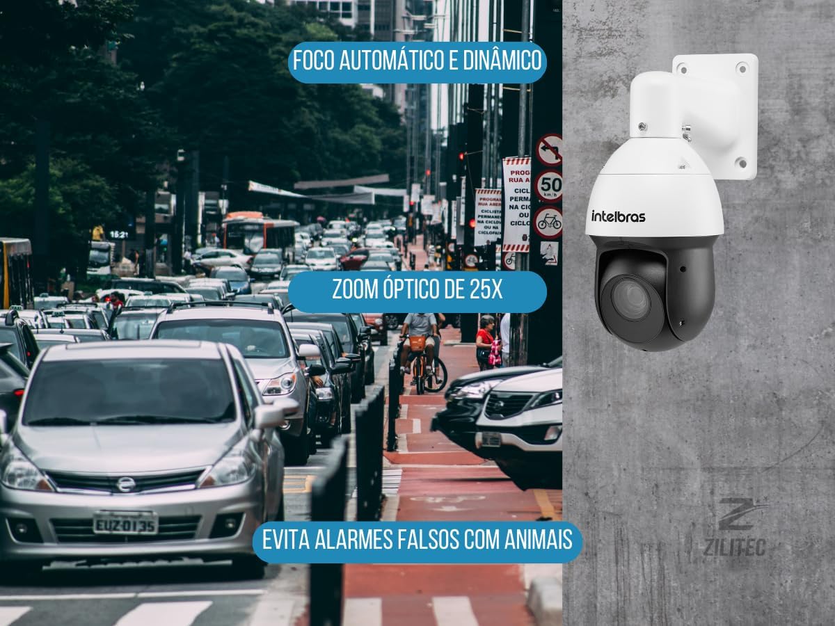 IP Speed Dome Camera with Infravermelho Optical Zoom 25X PoE+ Full HD 1080p Starlight VIP 3225 SD IR IA