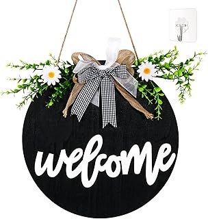 Welcome Sign for Front Door Decor Wreaths for Front Porch Decor Rustic Farmhouse Home Door Decor Spring Door Decorations H...
