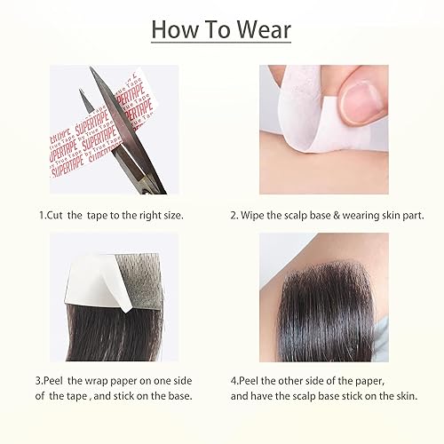 Miniatura 5 de Meiverah Reemplazo de cabello humano con cicatrices, quemaduras accidentales sin vello para hombres y mujeres, pérdida de línea de cabello, cinta