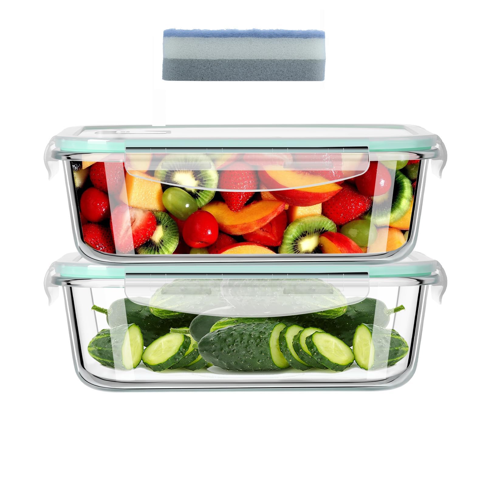 3 Boîtes Alimentaires En Verre Borosilicate 1040ml - Hermétiques, Micro-ondes Et Sans BPA
