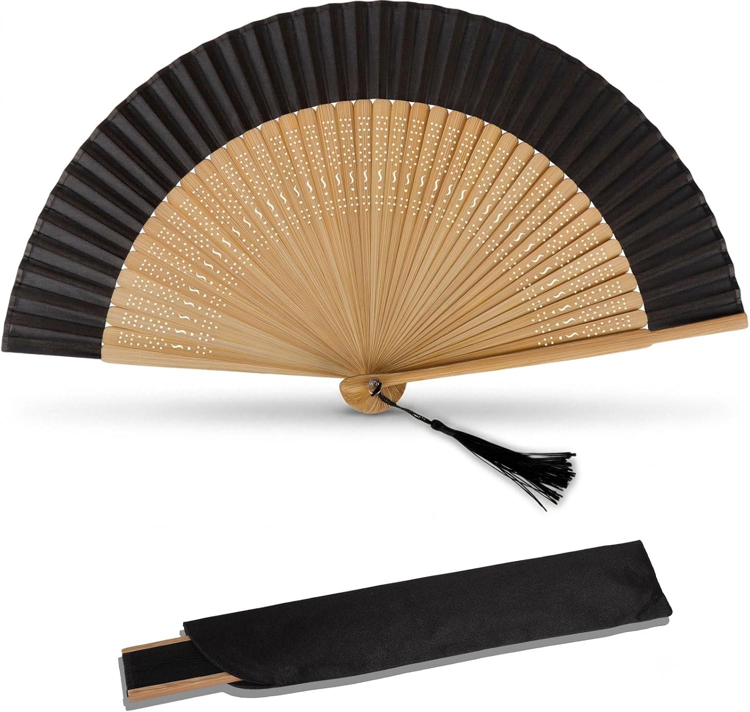 Hand Fan Foldable for Women, Folding Hand Fan, Brown