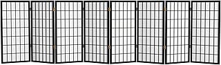3 ft. Short Window Pane Shoji Screen - Black - 8 Panels