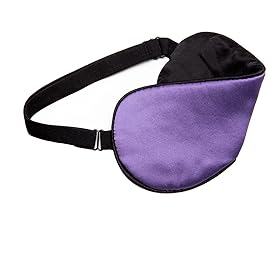 NMM Global 100% Mulberry Silk Sleep Mask Blackout, Cute Natural Sleeping Mask with Adjustable Elastic Strap, Satin Eye Cover for Men Women Adults (Purple)