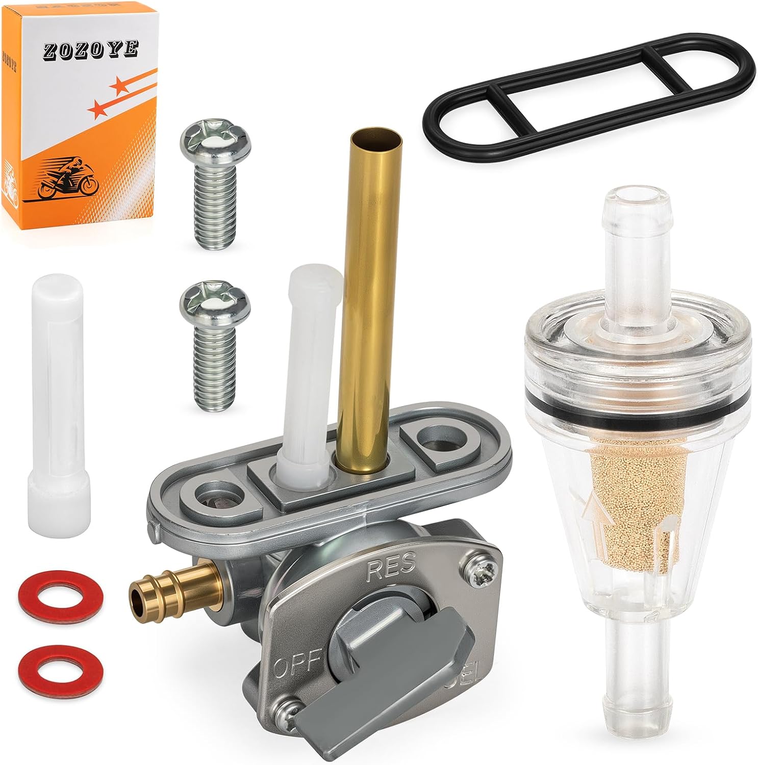 Fuel Valve Petcock Kit For Yamaha Badger Grizzly Raptor 50 80 YFM50R YFM80 Champ 100 YFM100 TY350 1985-2008 55X-24500-02-00